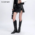 Lapargay [North Latitude 78 Degrees] Functional Metal Zipper Skirt Visual Impact L75309202V
