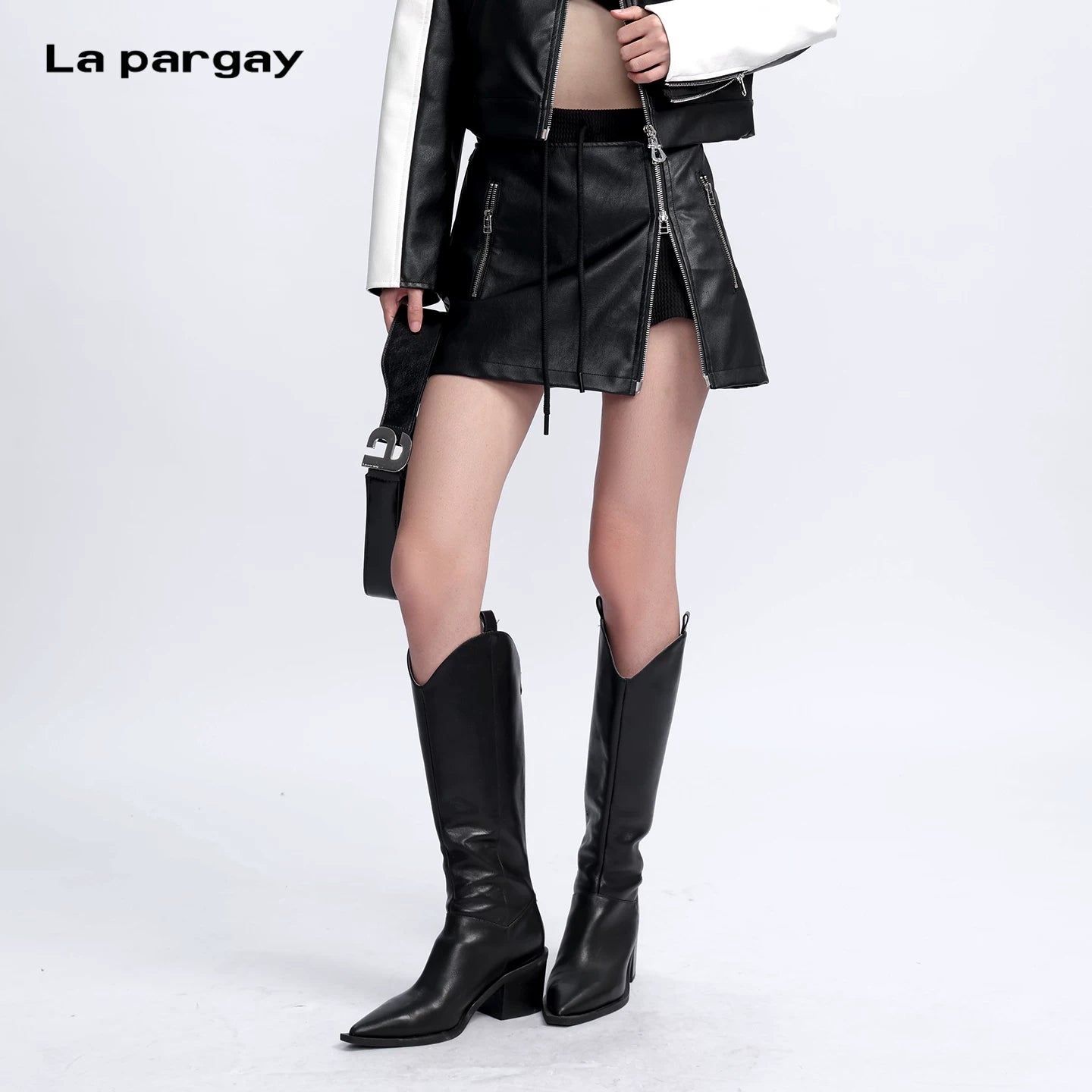Lapargay [North Latitude 78 Degrees] Functional Metal Zipper Skirt Visual Impact L75309202V