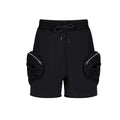 Lapargay casual shorts with dual zipper pockets and drawstring waist design, neat and stylish L72102202C