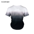 Lapargay Fake Two-Piece Backless Knit Top Fashion Personalized Gradient Dye Design T-Shirt Trendy Women's Top
