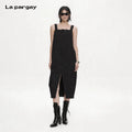 Lapargay Dark Series Suspender Dress Wide Shoulder Strap Version Casual Lazy Slit Dress L69209020C