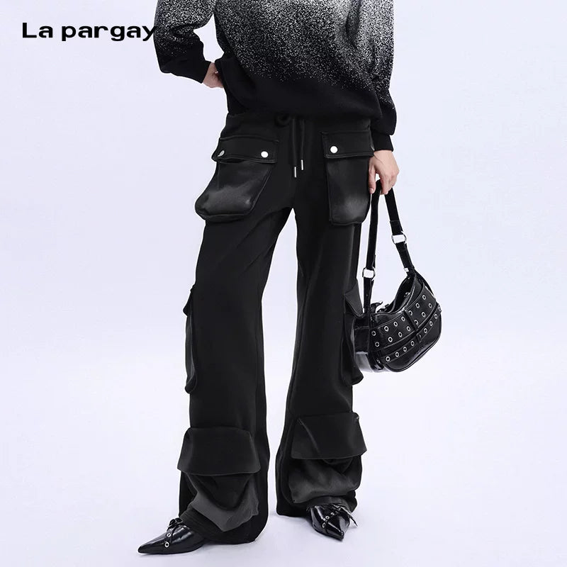 Lapargay Cotton Multi-Pocket Casual Pants Women 2026 New Fashion Design Sense Pants