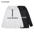 Lapargay Street Style Hoodie Half Zip Design Contrast Color Letter Lightweight Breathable L75201903V