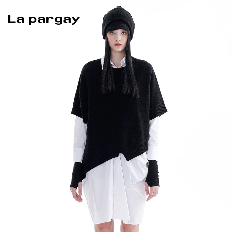 Lapargay Two-Piece Long-Sleeved Dress 2026 New Women's Mid-Length Casual Design Niche Skirt
