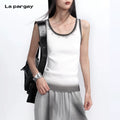 Lapargay Gradient Color-Block Crew Neck Sleeveless Vest Slim Knit Halter Top L78108101C