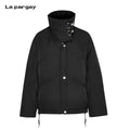 Lapargay Warm Down Jacket, High Neck Scarf Collar for Warmth, Loose Silhouette, Simple Texture L75401803C