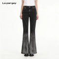 Lapargay High-waist flared pants retro gradient wash modify leg shape lengthen proportion L75302625V