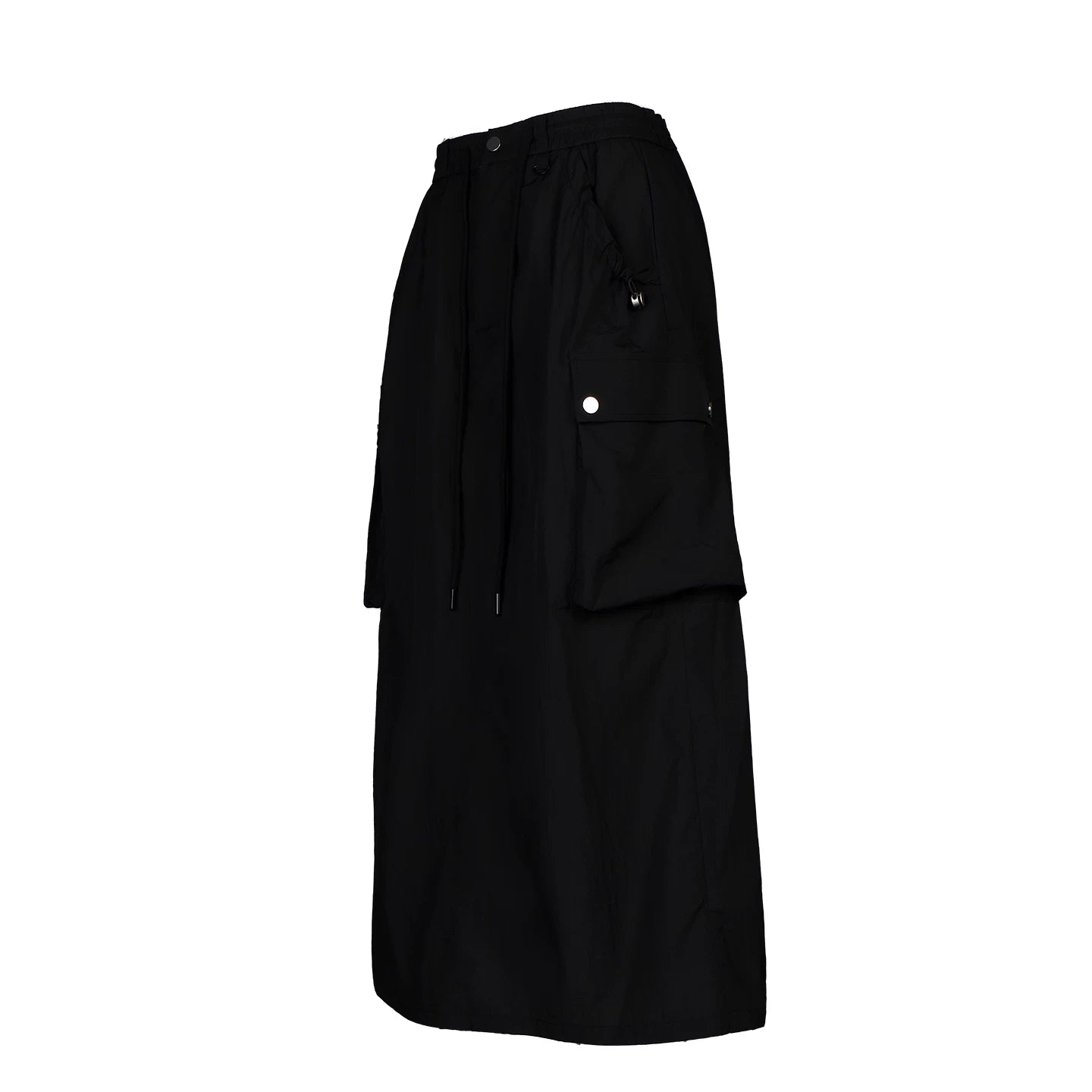Lapargay Elastic Drawstring Waist 3D Cargo Pocket A-line Slimming Long Skirt L75209108C