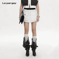 Lapargay Loose Wide Hem Cut with Large Capacity Pockets Cargo Skirt L75209201C