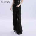 Lapargay loose straight long casual pants for women, 2026 new style, personality design sense trousers