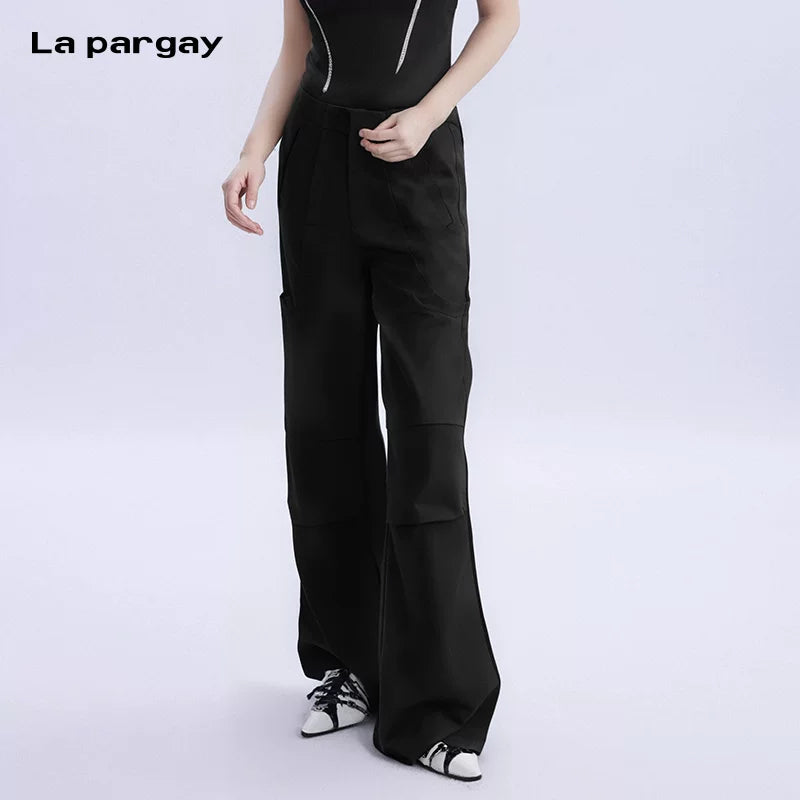 Lapargay loose straight long casual pants for women, 2026 new style, personality design sense trousers