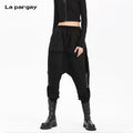 Lapargay elastic hem wide-leg casual pants 2026 spring new style women's design niche pants
