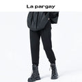 Lapargay cinched trousers casual pants 2026 new women's black straight-leg versatile and chic niche pants