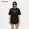 Lapargay techwear short sleeve T-shirt drop shoulder loose back double cutout L66300274C