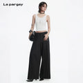 Lapargay luxury casual wide-leg pants, neat pleats, figure-flattering long pants L78202614V