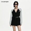 Lapargay Two-in-One Blazer Notched Lapel Single-Breasted with Waist Bag Slimming L69301251B