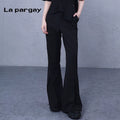 Lapargay High-Waist Long Pants Casual Pants 2026 Spring New Style Women's Black Personalized Fashion Design Pants