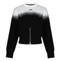 Lapargay gradient rhinestone knitted short top metal zipper waist-defining hot girl style L75108201C