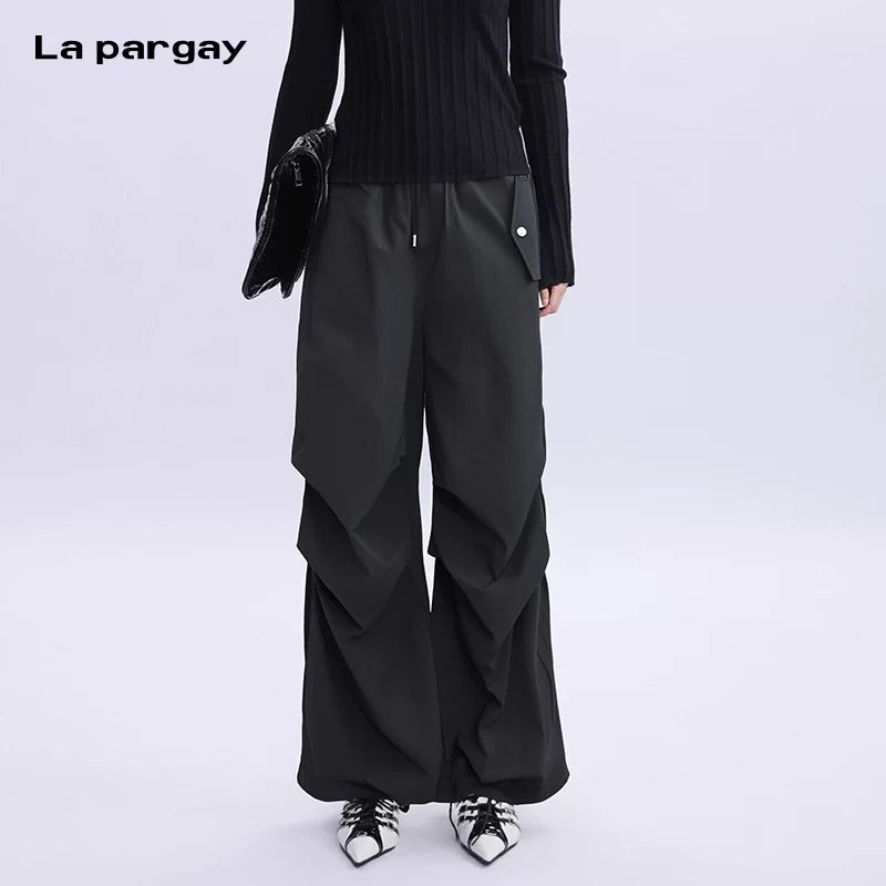 Lapargay loose long casual wide-leg pants for women, 2026 new style, personality design sense trousers
