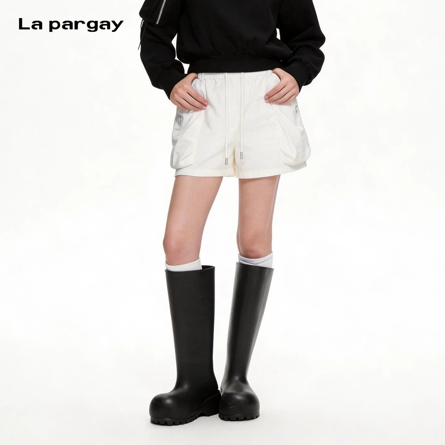 Lapargay Elastic Waist Drawstring Design 3D Pocket Shorts Lightweight Breathable L75202202S