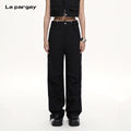 Lapargay 3D Pleated Casual Pants Panel Cut Loose Fit Slimming Without Body Shape Limits L66302688C