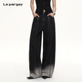 Lapargay high-waist wide-leg jeans, faded gradient hem, flatters leg proportions L72102609C