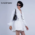 Lapargay short slim-fit pure cotton denim jacket for women, new autumn/winter style with personalized design sense, trendy brand women's top