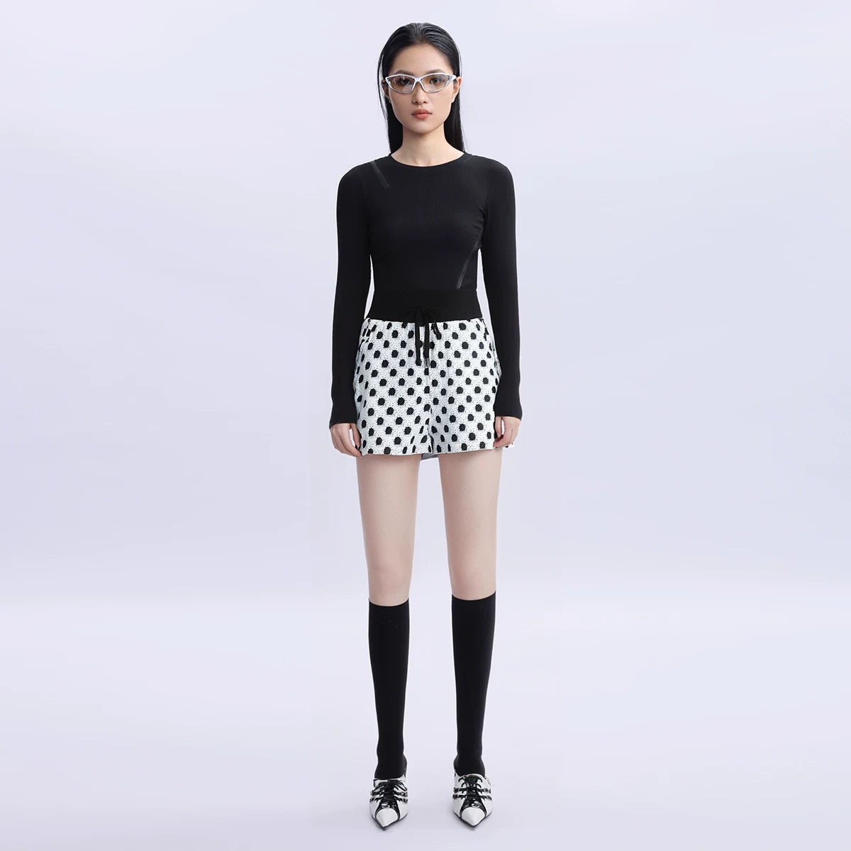 Lapargay Personalized Fashion Print Shorts Women 2026 Spring New Design Casual Pants Trendy Three-Quarter Shorts