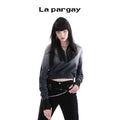 Lapargay Pullover Short Sweatshirt 2026 New Women's Personality Fashion Slim Long-Sleeved Design Top