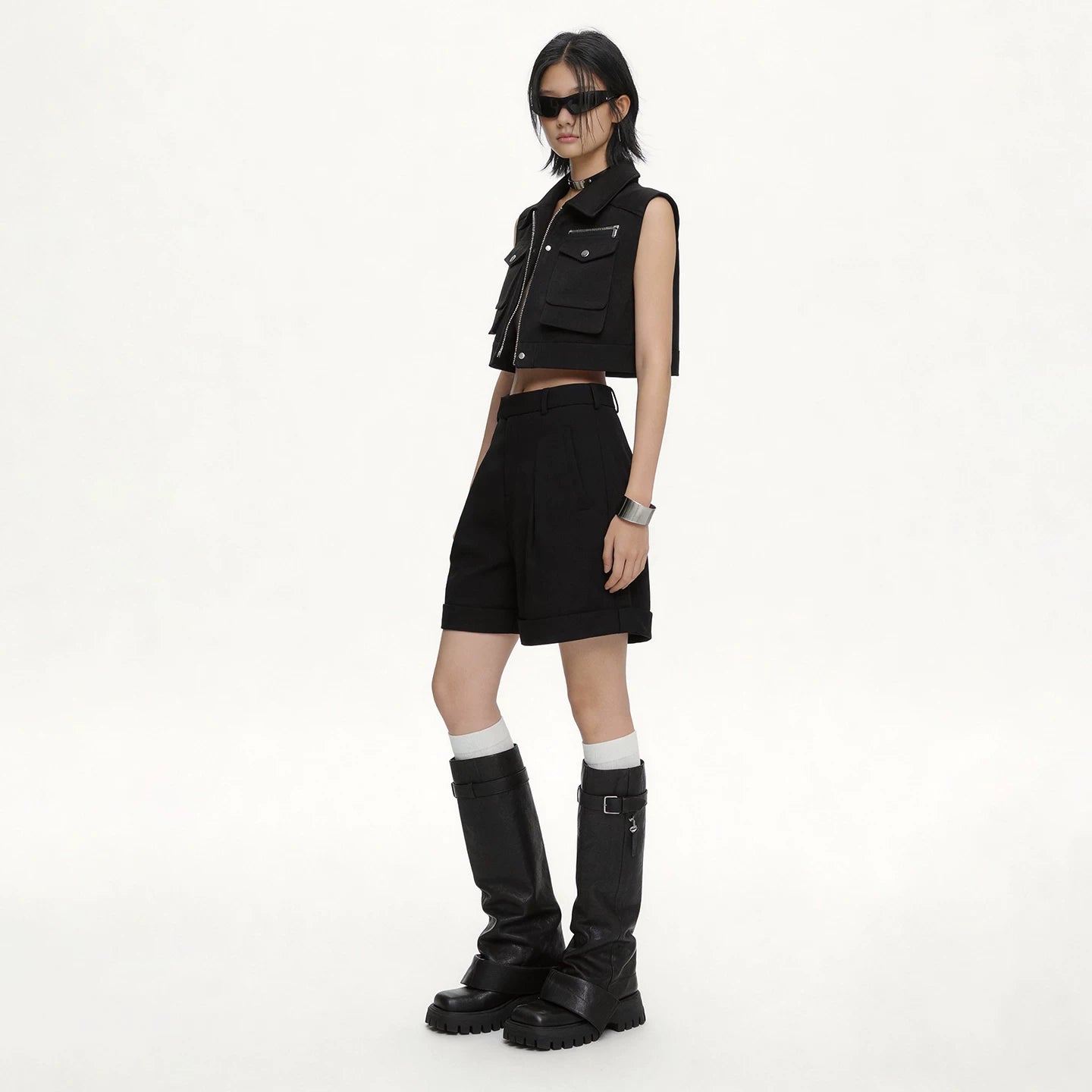 Lapargay Straight-Leg Casual Suit Shorts Neat Cut Flatters All Figures Everyday Versatile L69302301C
