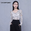 Lapargay Pullover V-Neck Short Sleeve Top 2026 Spring New Women's Personality Design Slimming Top