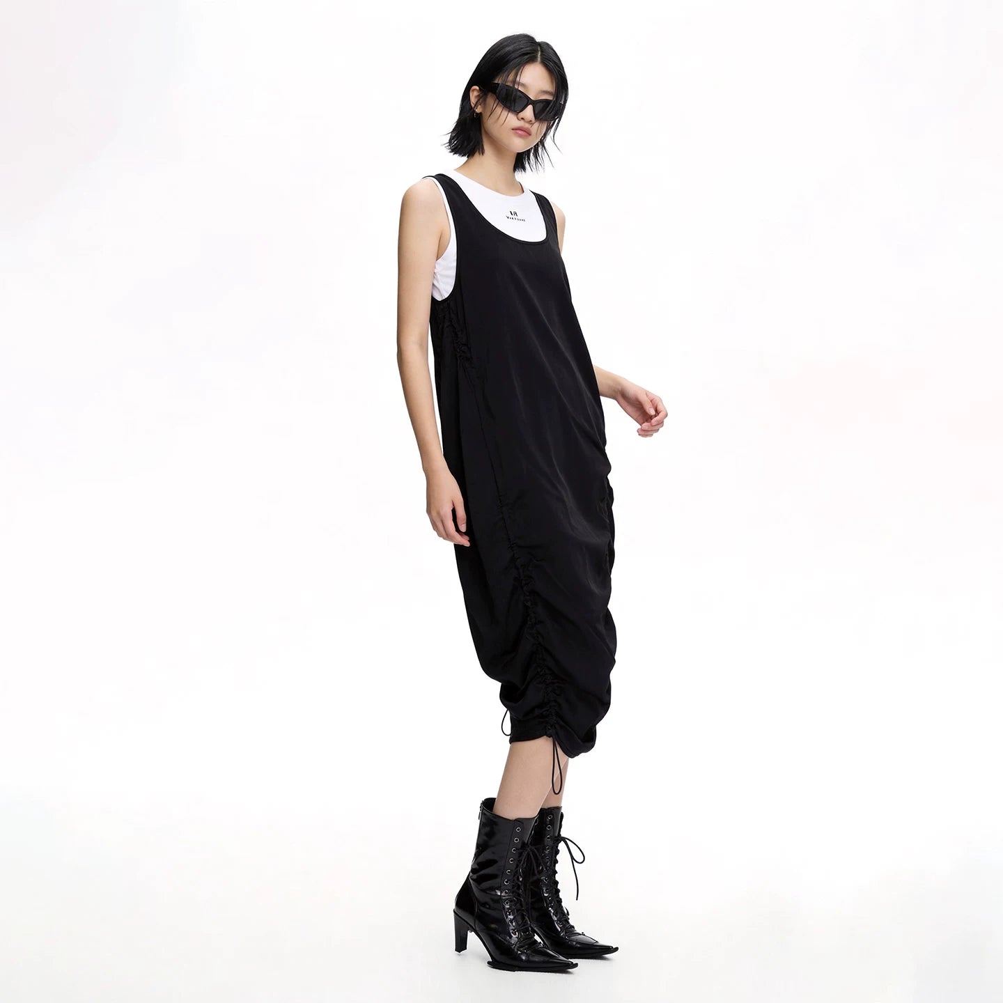 Lapargay Casual Commuting Dress with White T-Shirt Inside Fashionable Slimming Two-Piece Set L69209053C