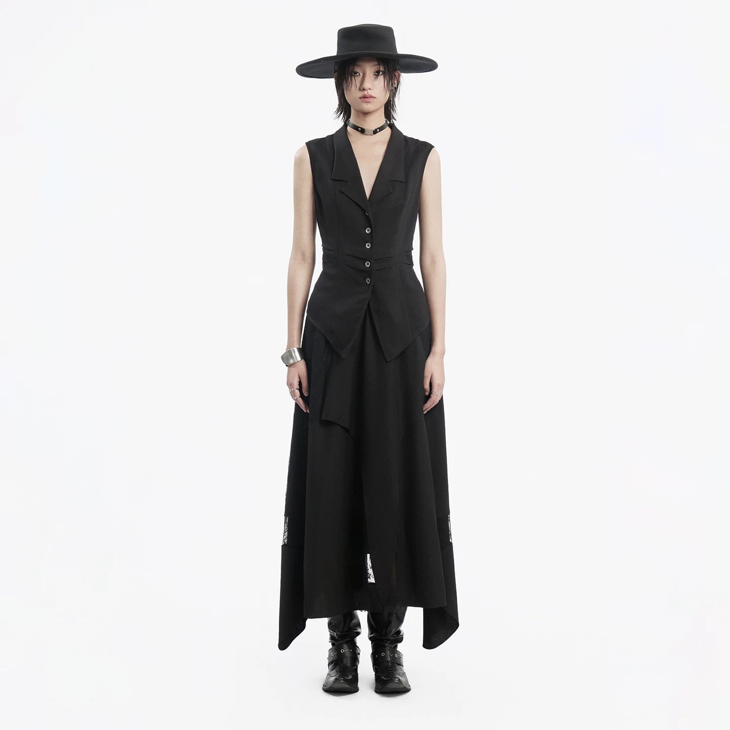 Lapargay Irregular Skirt Multi-Layer Splicing Design Flattering Leg Shape Suitable for All Body Types L78209104C