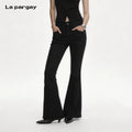 Lapargay Stretch Denim Micro-Flare Casual Pants High-Waist Design to Elongate Leg Proportions L66302682B