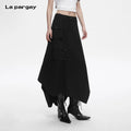 Lapargay Techwear Cool Style Skirt 3D Utility Pockets Irregular Long Skirt L78209107V