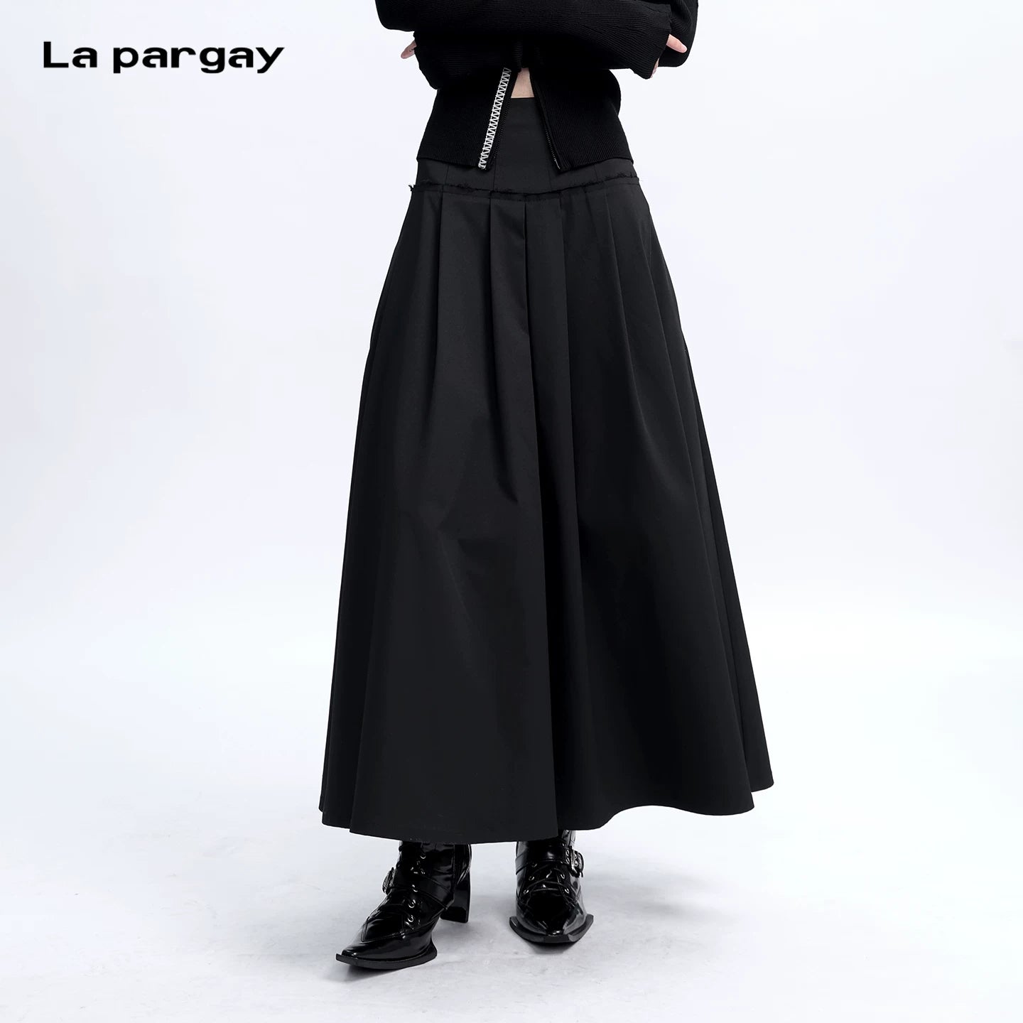 Lapargay 【Street Finale】Dark Tech Zipper Long Skirt Function & Street L75309104V