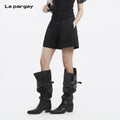 Lapargay High-Waist Casual Shorts Sharp Tailoring Turn-Up Hem Design L78202302C