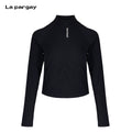 Lapargay half-zip stand-collar knit top, high stretch and skin-friendly, great for running and yoga L75100304C