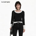 Lapargay Contrast Two-Piece T-Shirt Slim Fit Skin-Friendly Breathable L75300302C