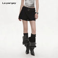Lapargay straight-leg cargo casual shorts with side pocket design and metal square buckle belt L72302203B