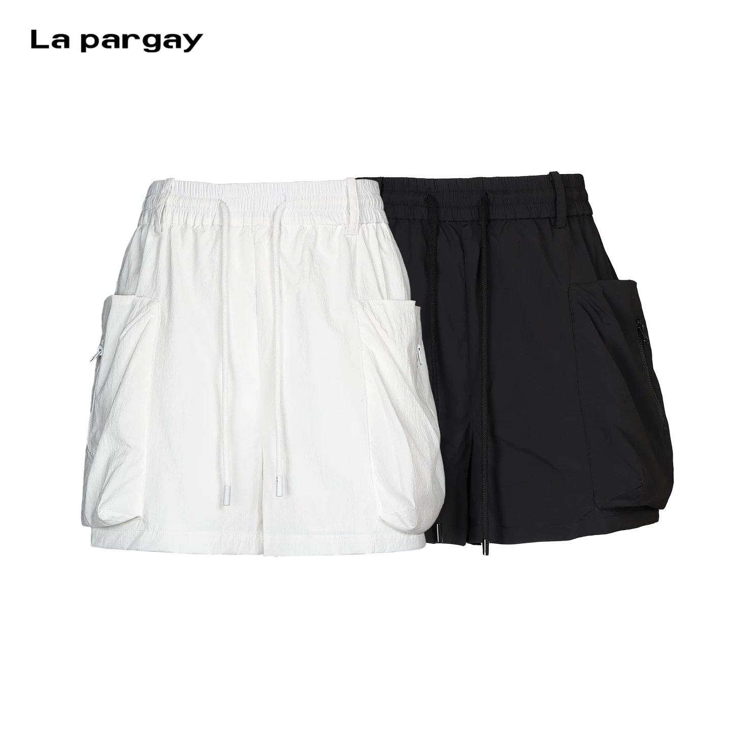 Lapargay Elastic Waist Drawstring Design 3D Pocket Shorts Lightweight Breathable L75202202S