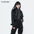 Lapargay Pure Cotton Cropped Denim Jacket 2026 Spring New Style Women's Personalized Casual Top