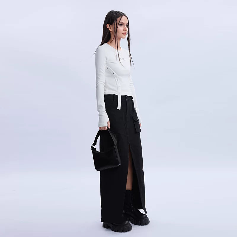 Lapargay long multi-pocket skirt 2026 new women's personality fashion casual skirt