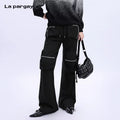 Lapargay multi-pocket flared casual pants women 2026 new personality fashion loose pants