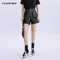 Lapargay Unique Coated Hot Shorts, New Fashionable Trendy Casual Pants, High-waist Straight Three-quarter Pants for Women