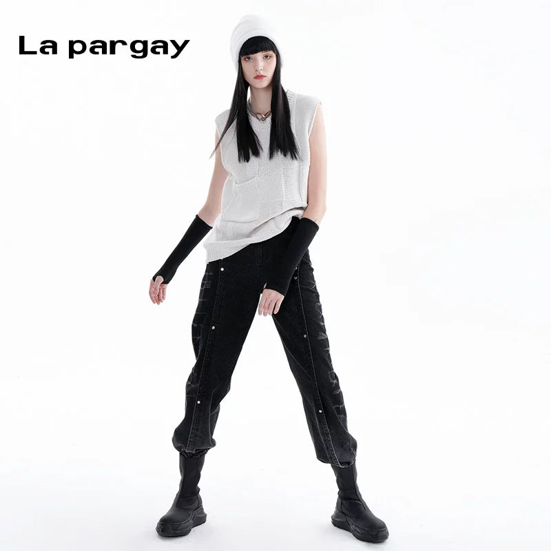 Lapargay sleeveless vest warm knit sweater women 2026 new personality fashion loose trendy vest top