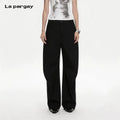 Lapargay tailored wide-leg pants, drapey fabric, high-waist, slimming and proportion-enhancing L75102618C