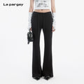Lapargay  Drawstring Waist Casual Pants Zipper Fly Line Detailing Elongates Legs L78202609C