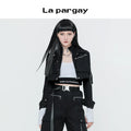 Lapargay Sweet Cool Cargo Short Jacket 2026 Spring New Women Casual Fashion Long Sleeve Niche Top