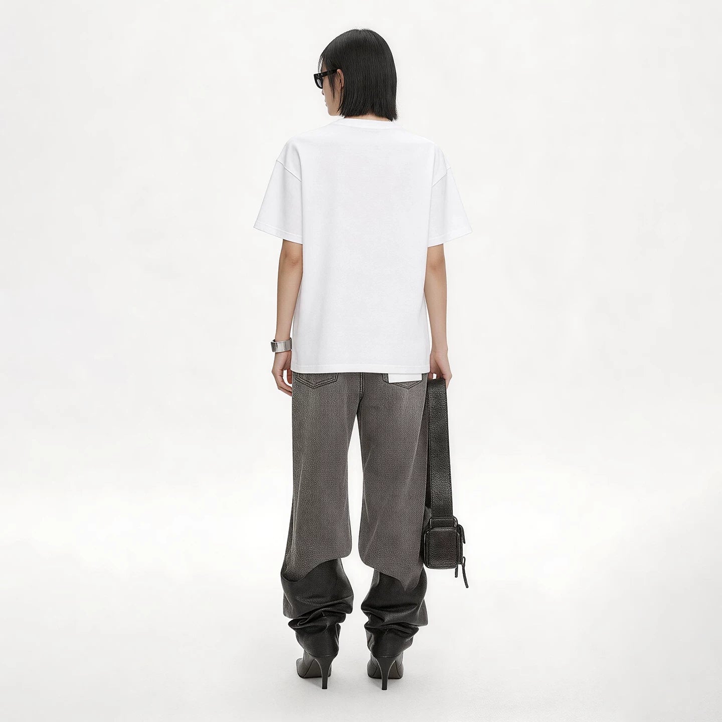 Lapargay loose drop-shoulder letter print T-shirt skin-friendly breathable simple and versatile L75200210C